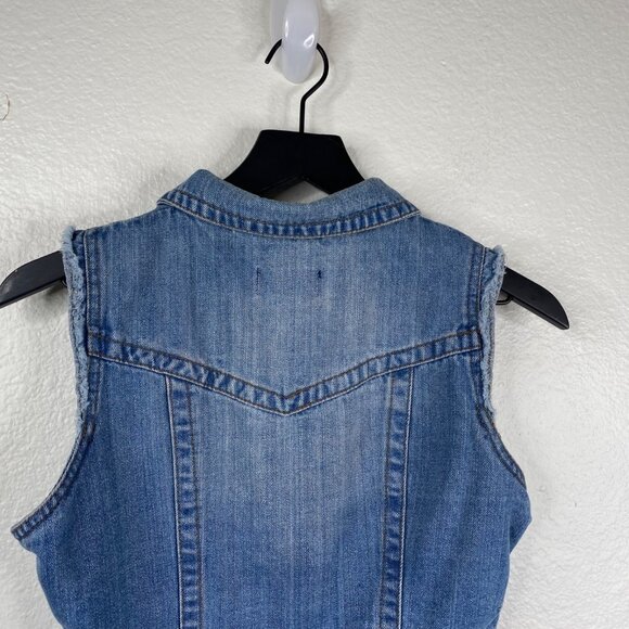 Ci Sono Women's Country Boho Biker Denim Vest Blue Size M - Picture 10 of 12